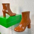 BOTTEGA VENETA ATOMIC ANKLE BOOT IN BRONZE BROWN CALFSKIN 75 MM