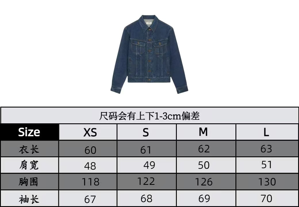 CELINE CLASSIC TRUCKER JACKET INDIGO DENIM CONTRAST STITCHING SILVER BUTTONS Ask ChatGPT