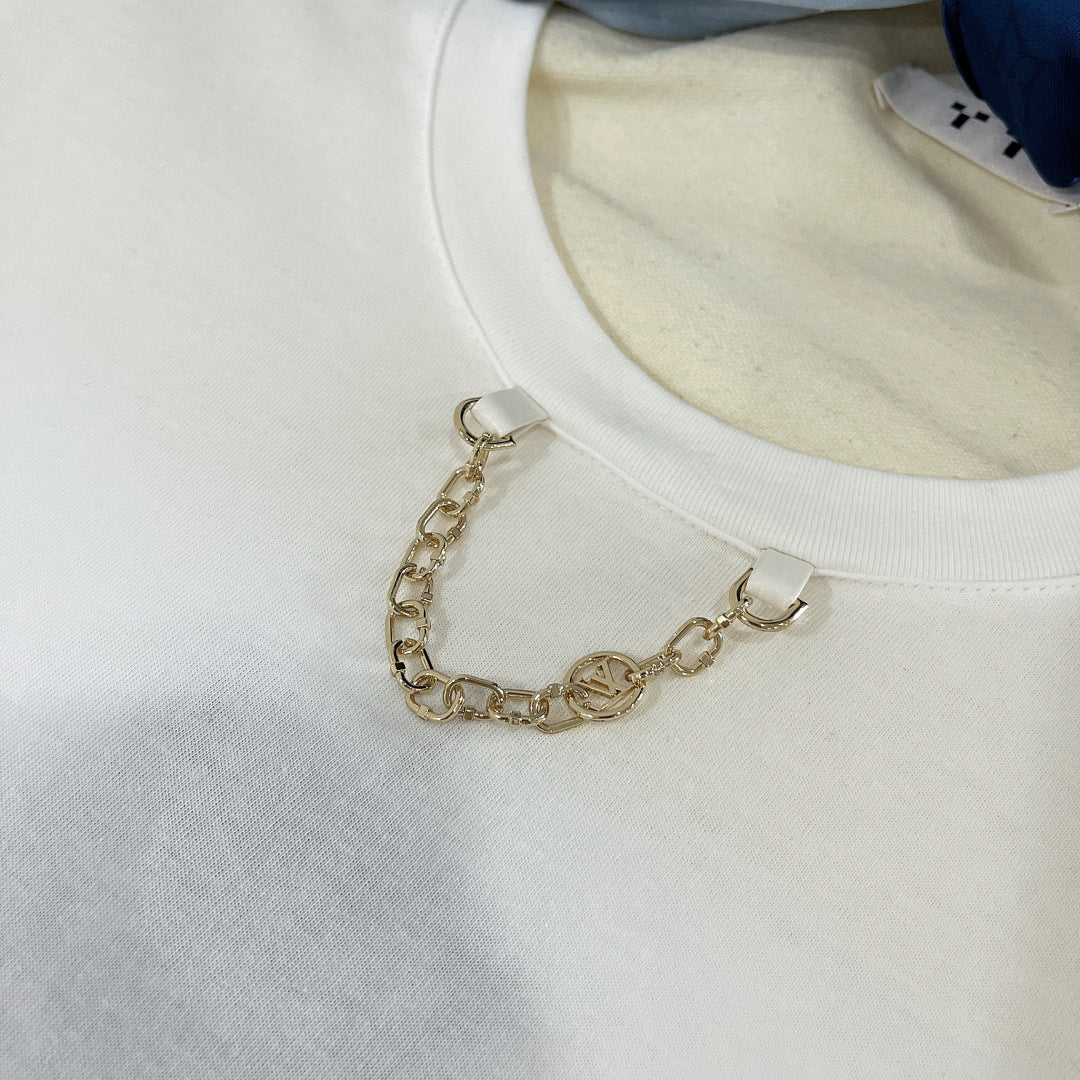 LOUIS VUITTON T-SHIRT WITH LV SILK SCARF IN JERSEY FABRIC 265970