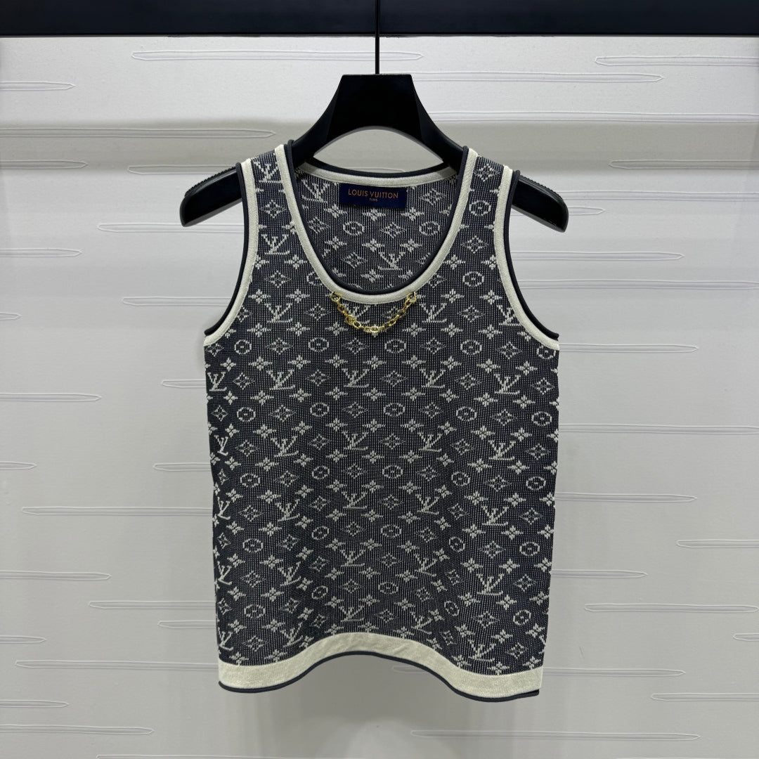 LOUIS VUITTON LV ROUND-NECK KNITTED SLEEVELESS VEST 274936