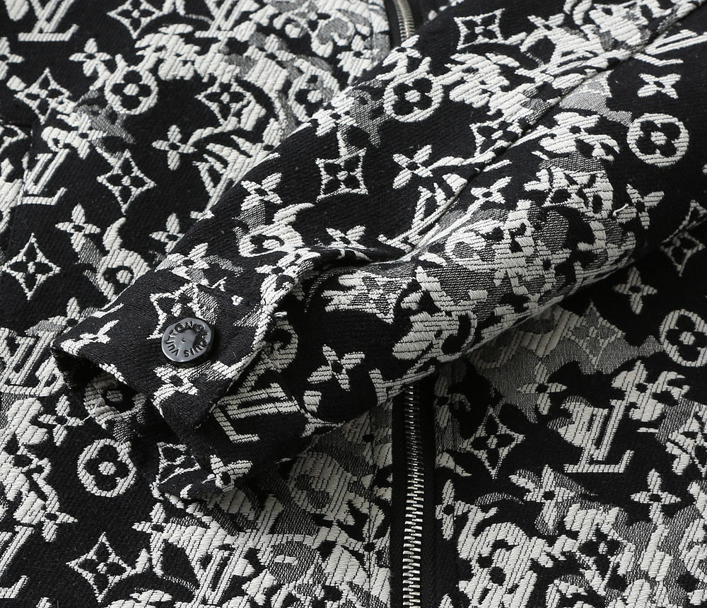 LOUIS VUITTON LV SHIRT JACKET IN BLACK MIX WHITE MONOGRAM JACQUARD FABRIC 238989