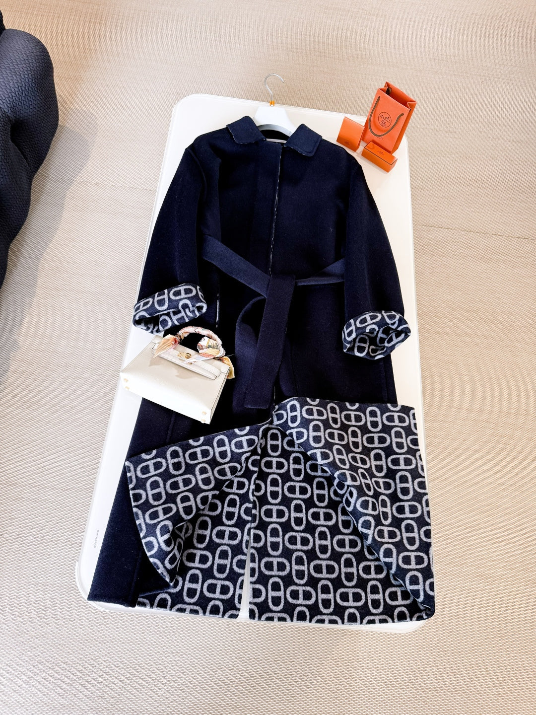 HERMES HERMES 25S BELTED CASERE PEACOAT 269