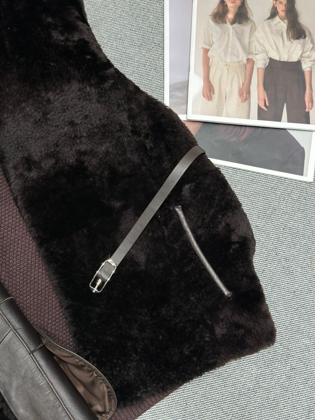 HERMES 25S SHEARLING VEST 375