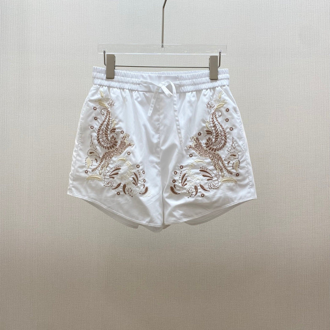 HERMES HERMES 25S EMBROIDERED SHORTS 158