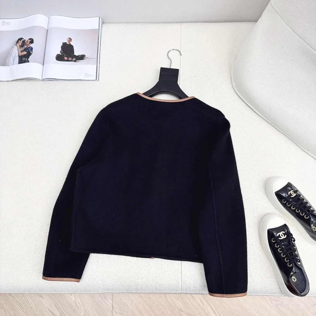 HERMES HERMES 25S REVERSIBLE SHORT CASERE COAT 128