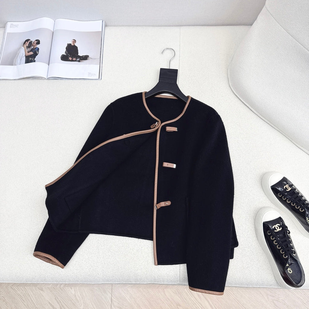 HERMES HERMES 25S REVERSIBLE SHORT CASERE COAT 128