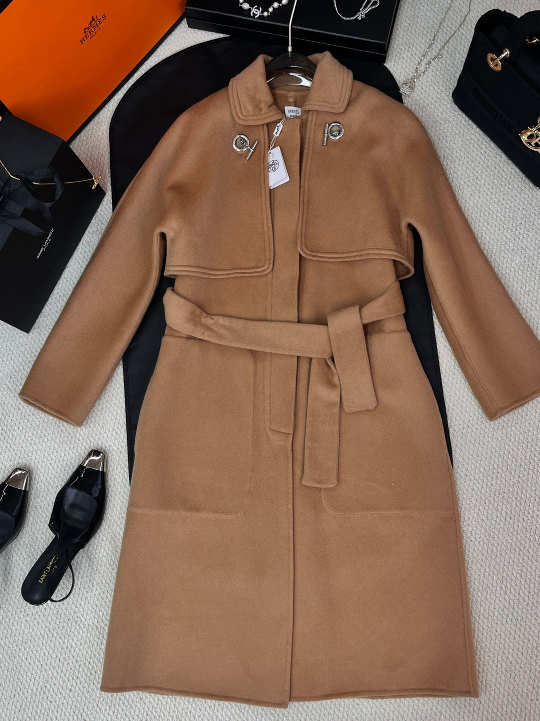 HERMES 25S REVERSIBLE LONG CASERE COAT 242
