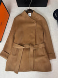 HERMES 25S STAND-COLLAR CASERE COAT 207
