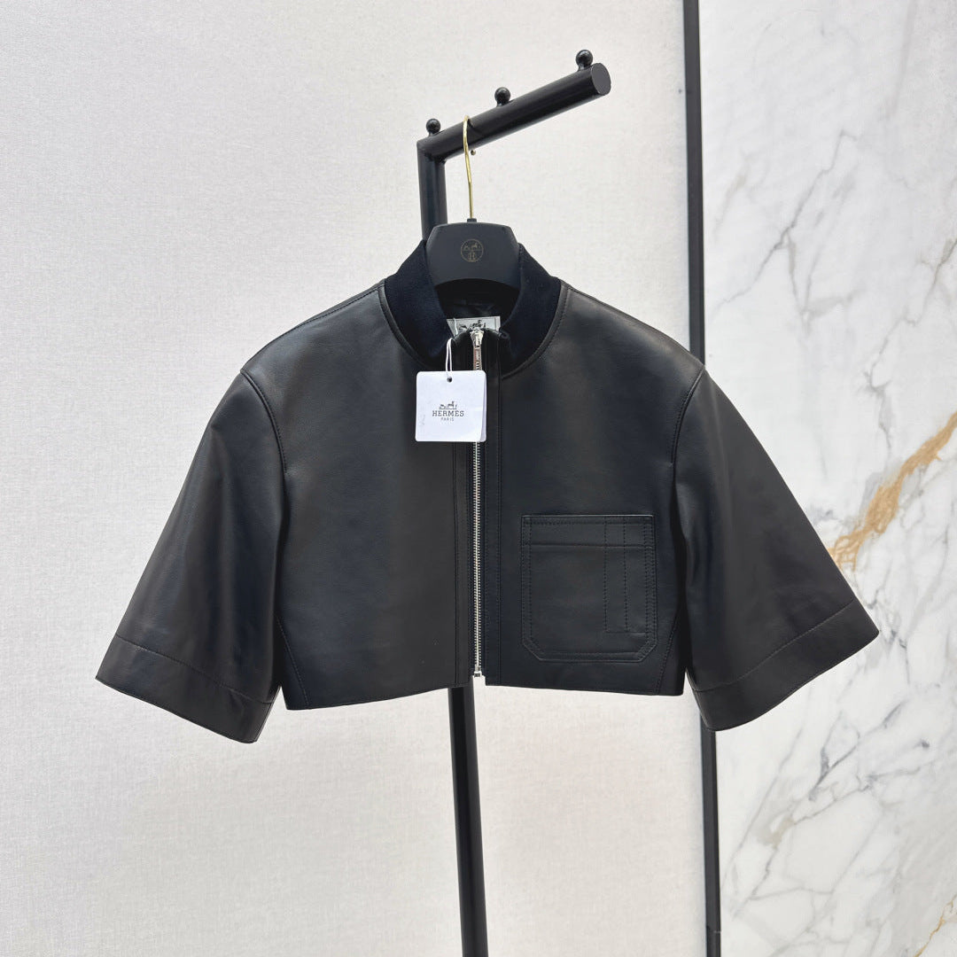 HERMES 25S SHORT-SLEEVE JACKET 455