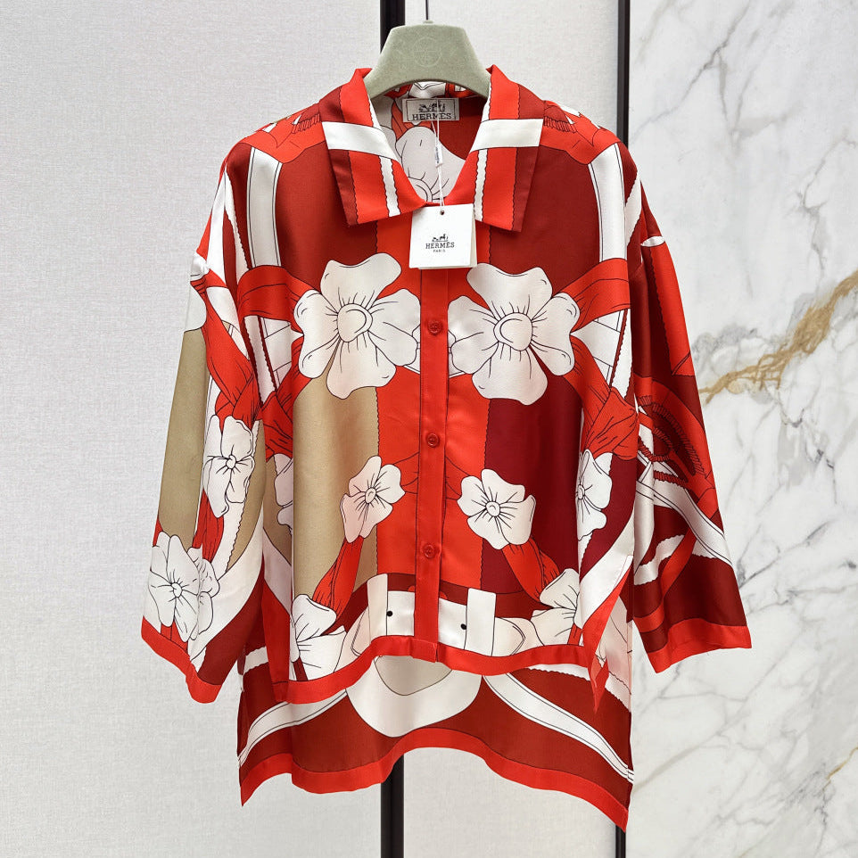 HERMES HERMES 25S SILK SHIRT 329