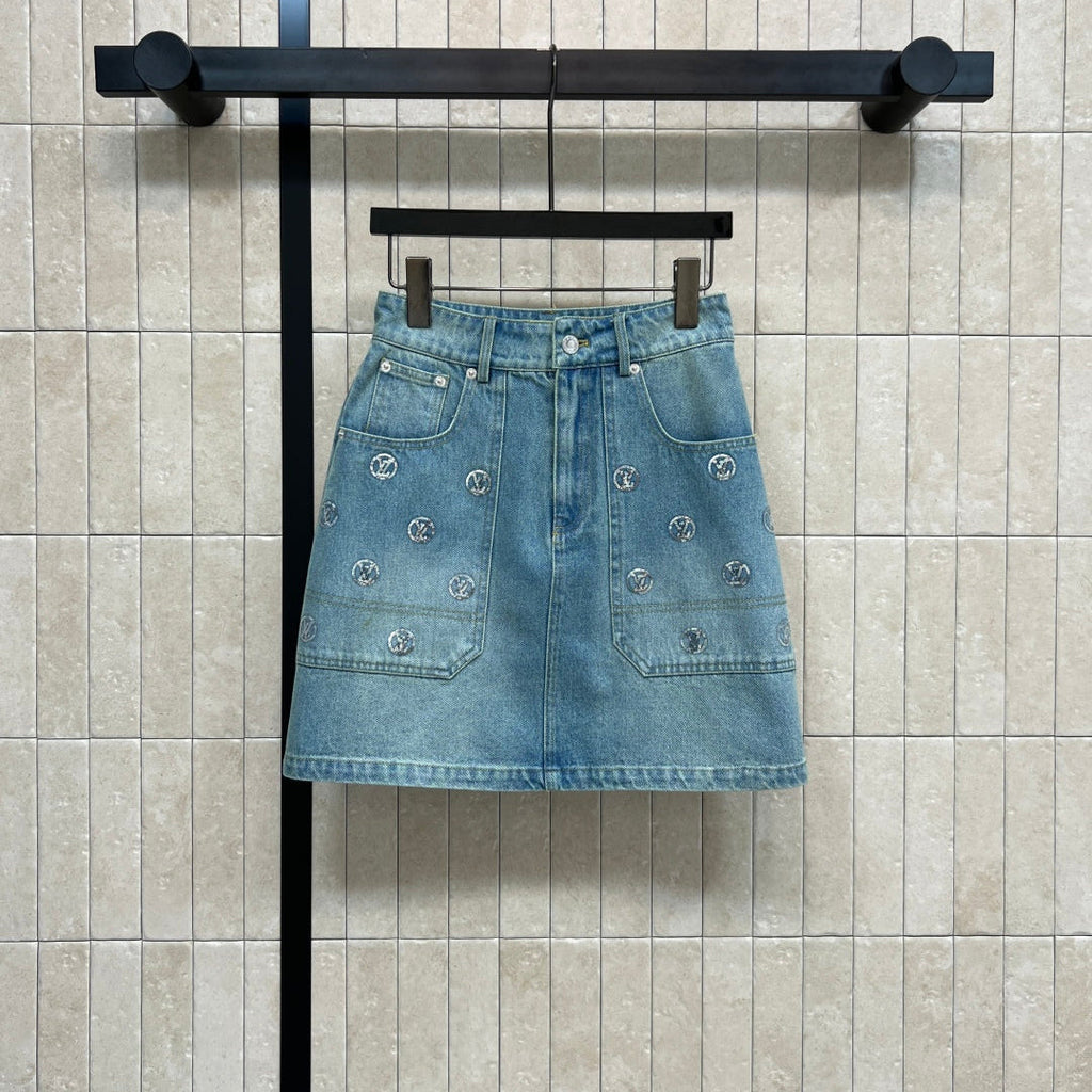 LOUIS VUITTON LV 25S DENIM MINI SKIRT 2877