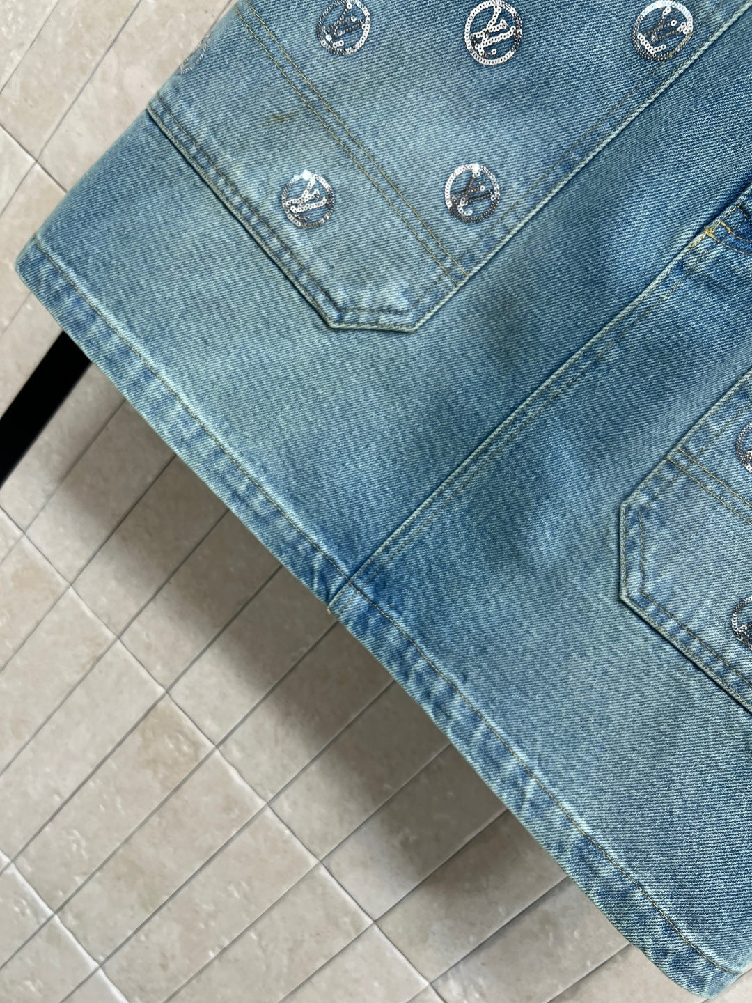 LOUIS VUITTON LV 25S DENIM MINI SKIRT 2877