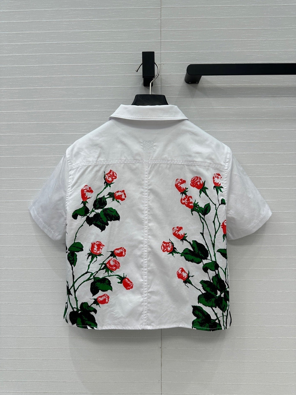Loewe Rose Print Short-sleeved Shirt White Cotton