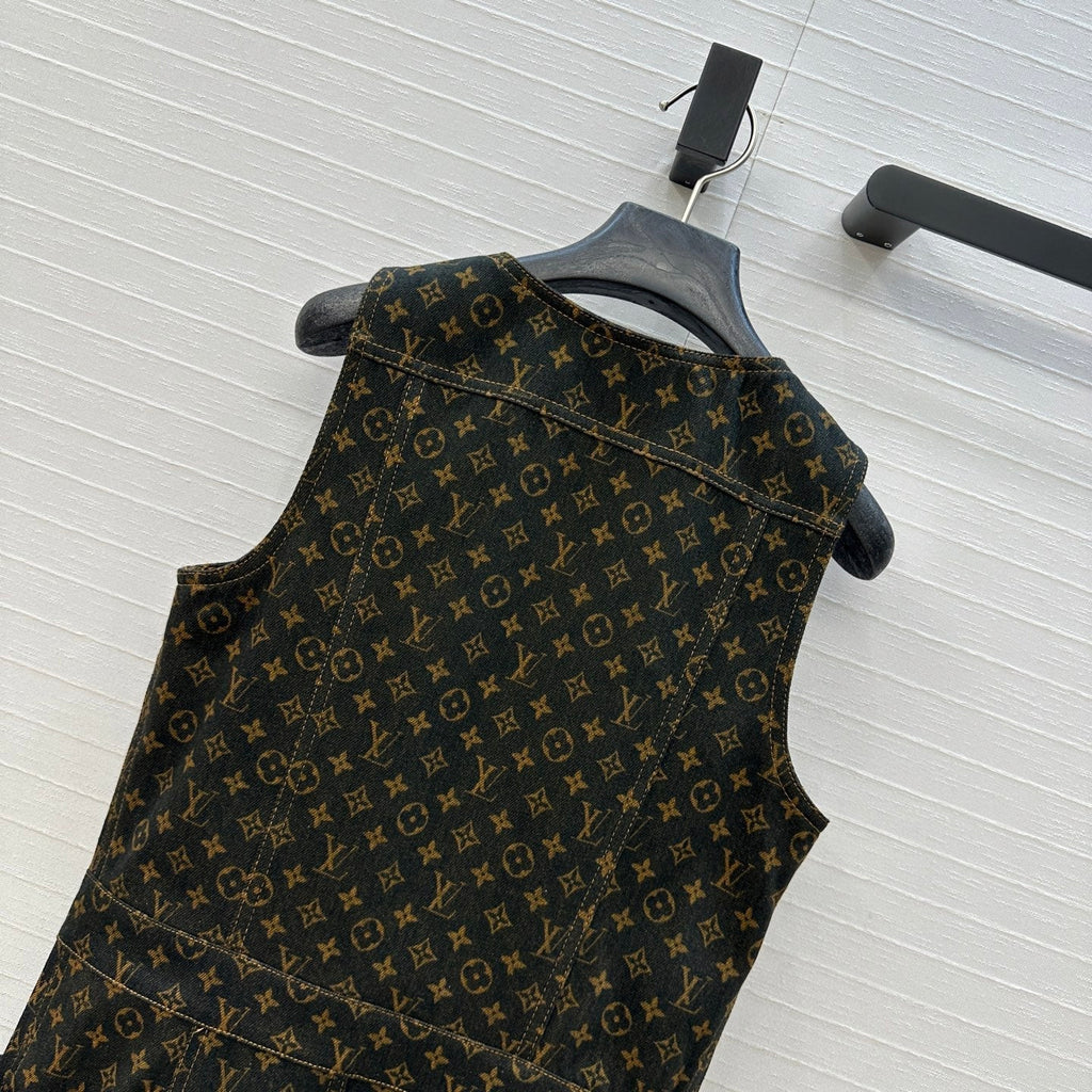 LOUIS VUITTON LV DENIM SLEEVELESS DRESS WITH LOGO 264410