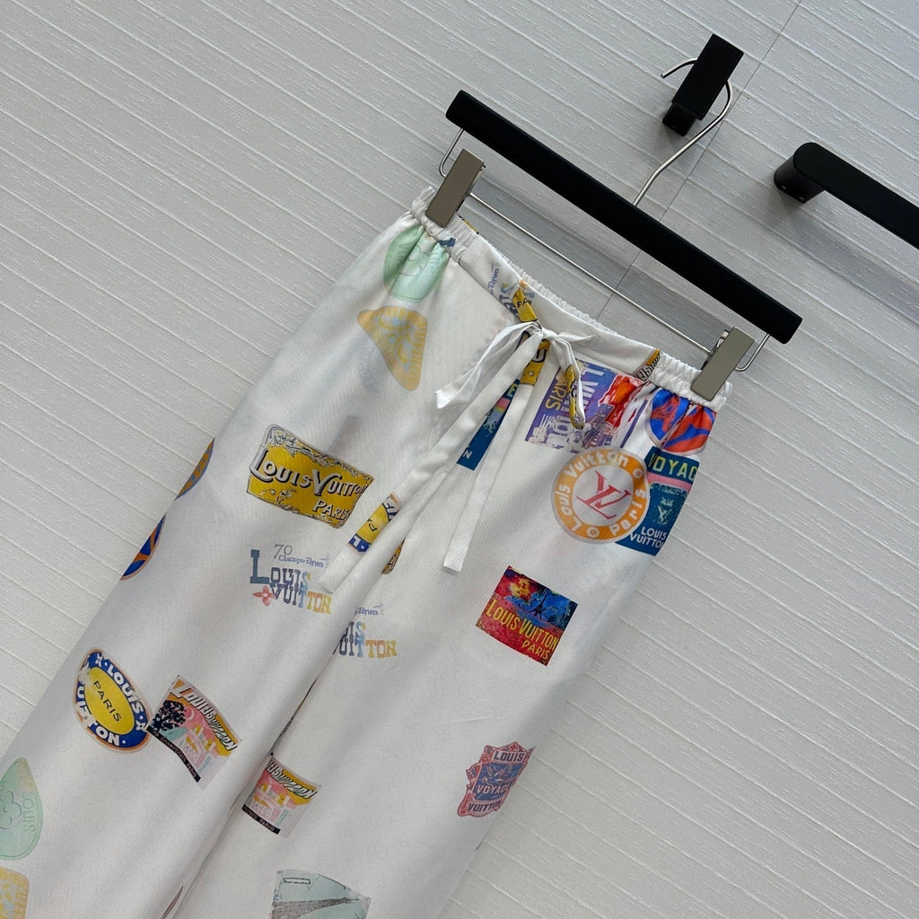 LOUIS VUITTON LV PRINTED SILK PANTS 268218