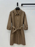 HERMES HERMES JACQUARD SHIRT DRESS WITH TIE NECK 276147