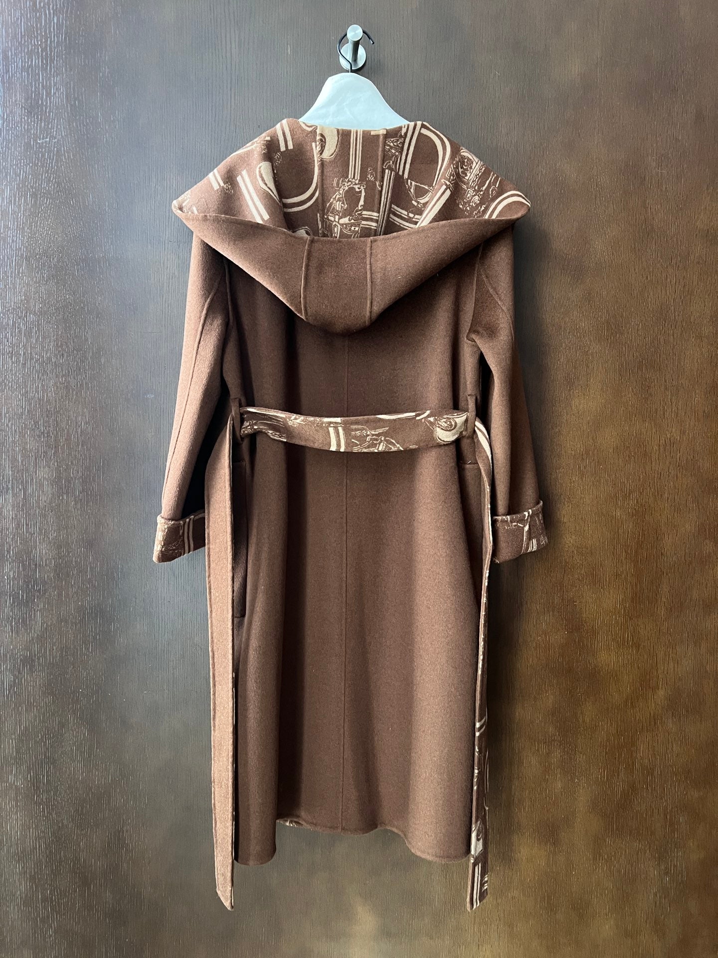 HERMES 25S REVERSIBLE LONG HOODED COAT 048