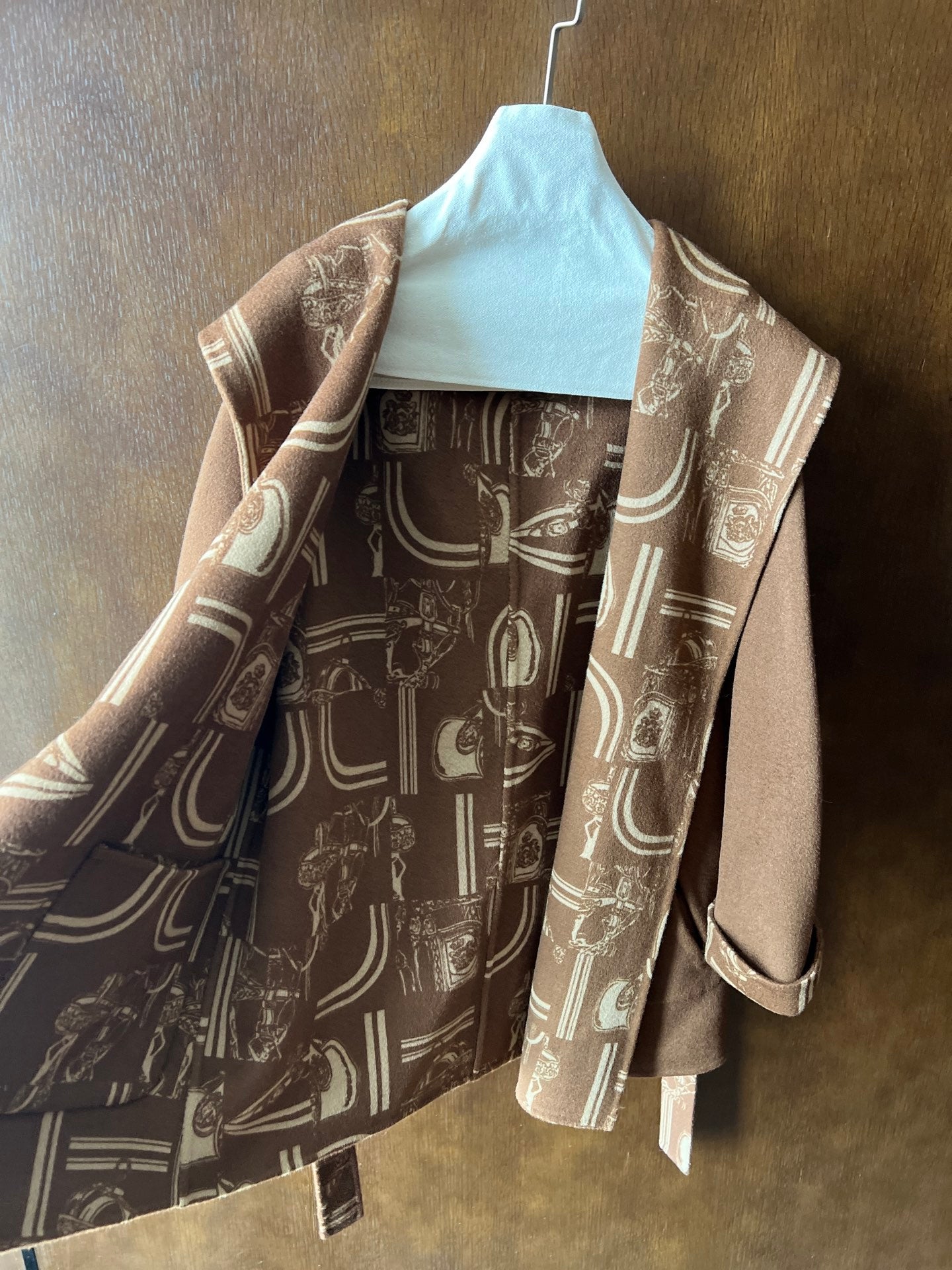 HERMES HERMES 25S REVERSIBLE LONG HOODED COAT 046