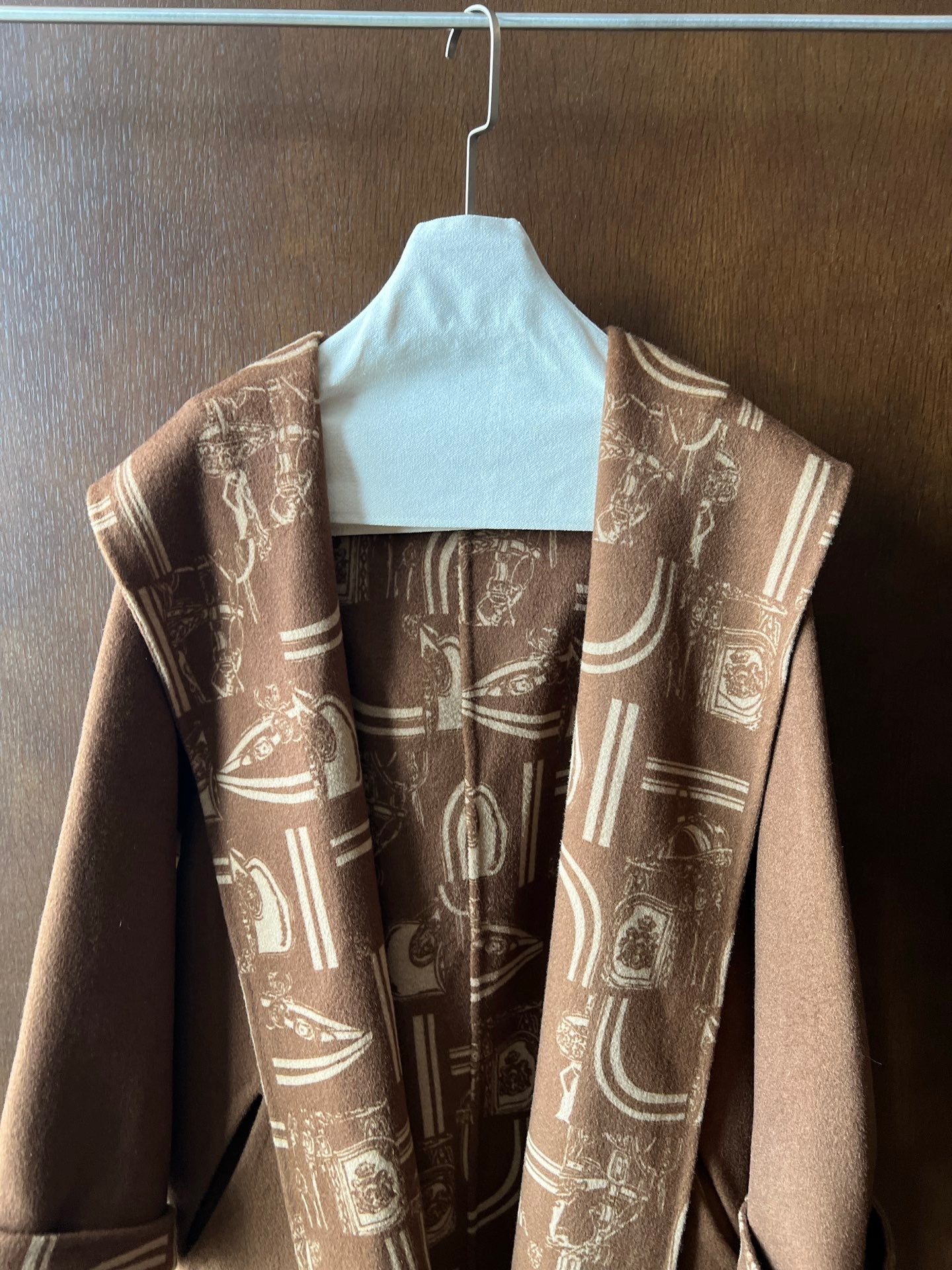 HERMES HERMES 25S REVERSIBLE LONG HOODED COAT 046