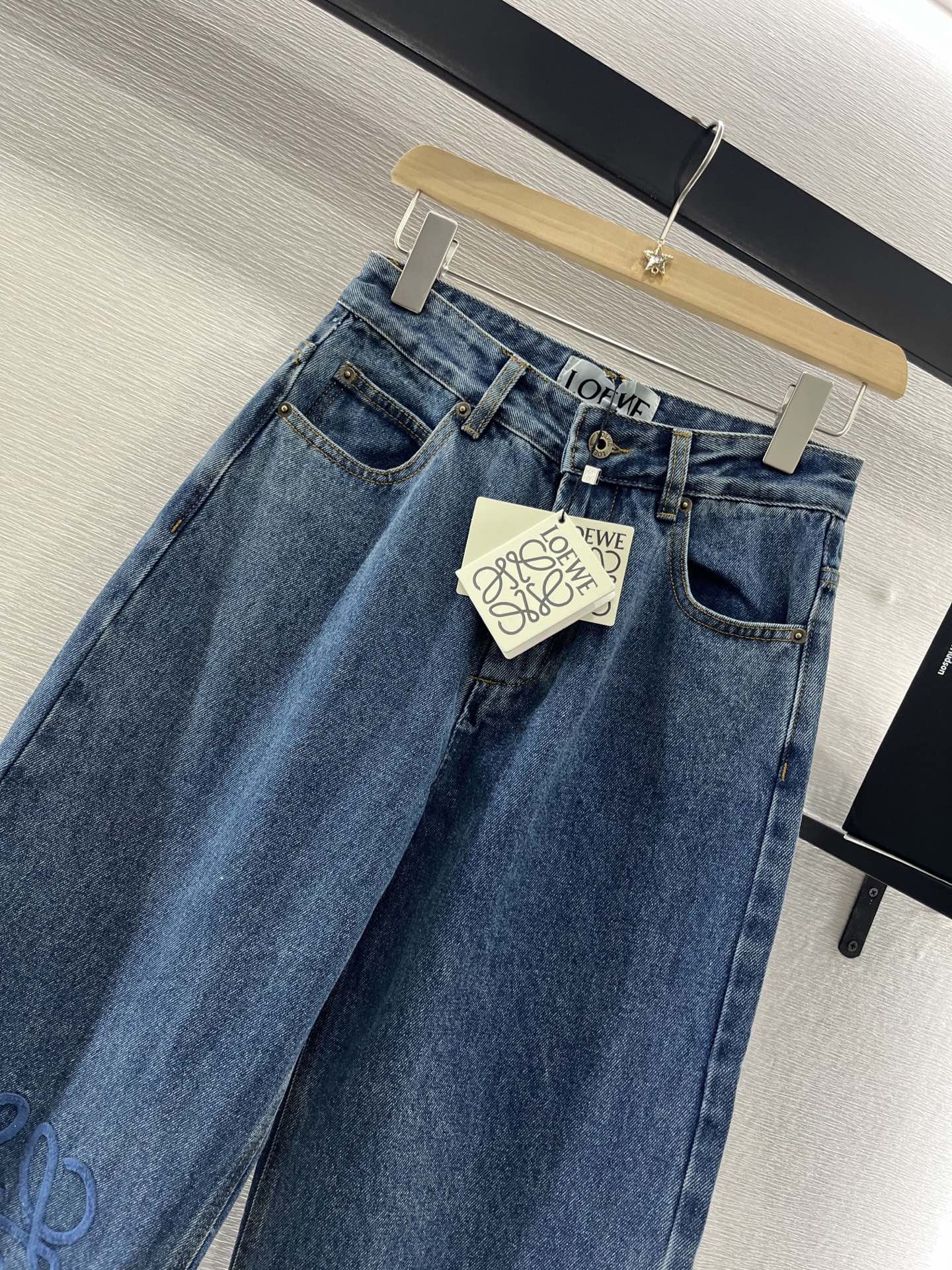 LOEW 25S STRAIGHT LEG JEANS DENIM EMBROIDERED LOGO 263361