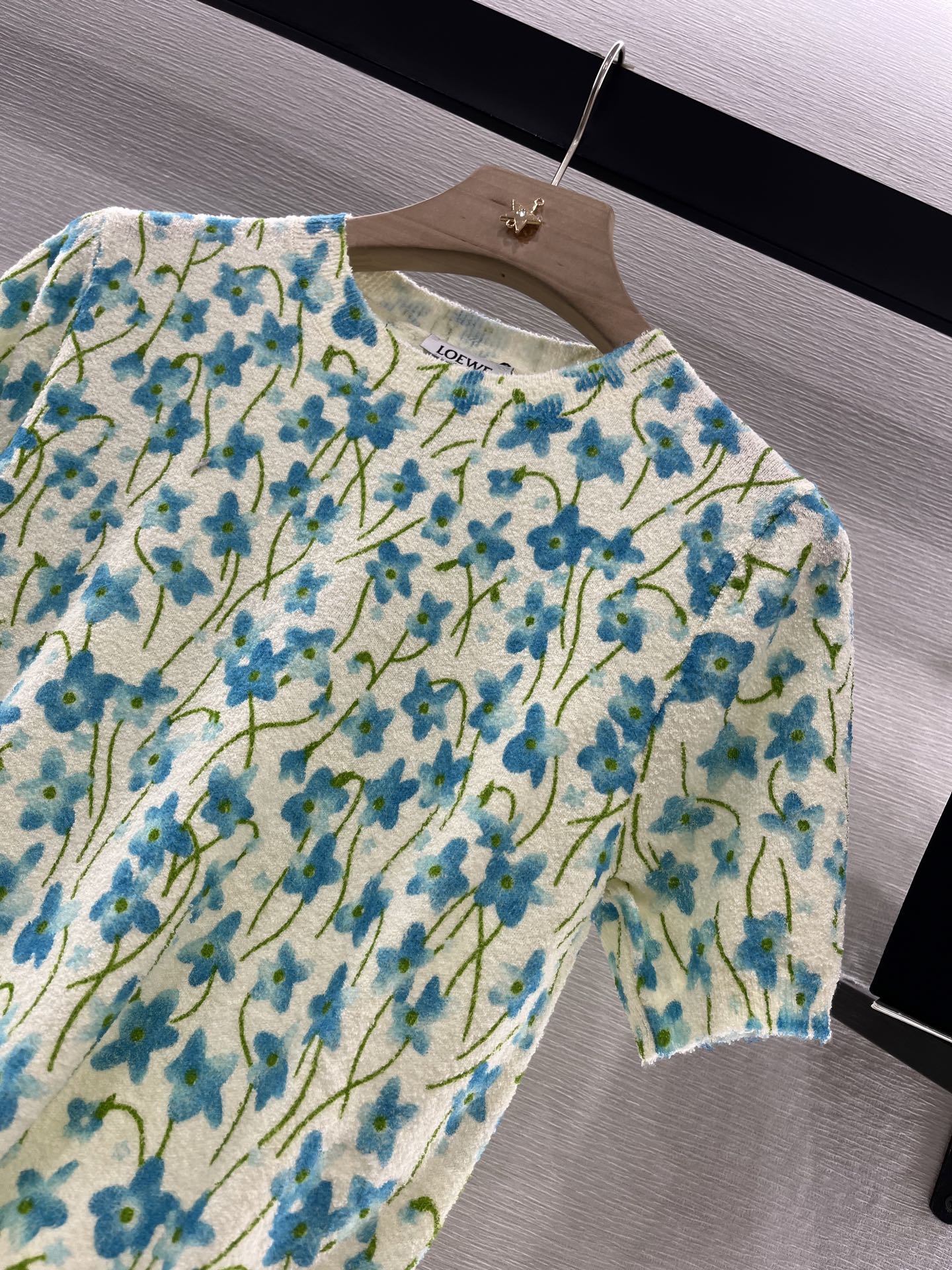 LOEW 25S SHORT SLEEVE SWEATER KNIT FLORAL 264994