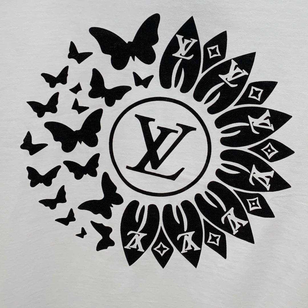LOUIS VUITTON LV T-SHIRT IN WHITE PURE COTTON CLASSIC LOGO PATTERN 238880