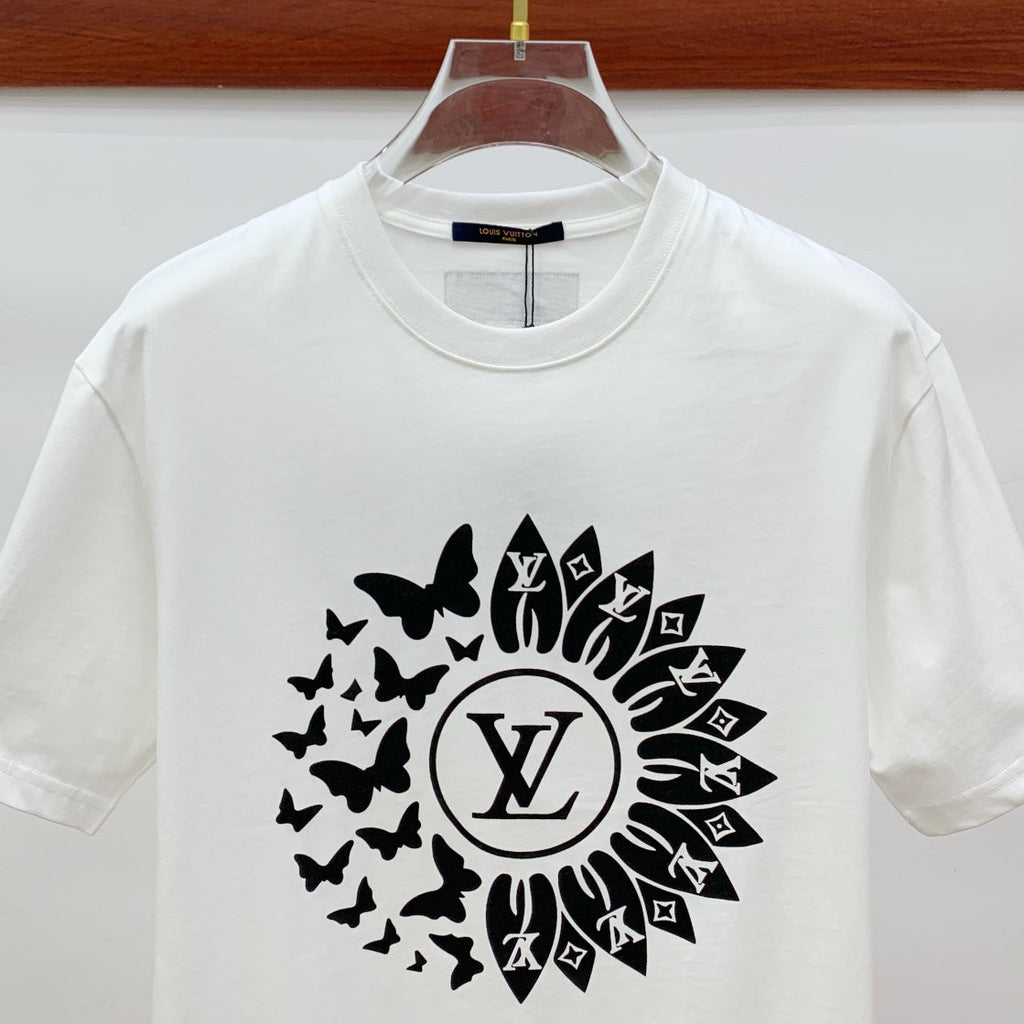 LOUIS VUITTON LV T-SHIRT IN WHITE PURE COTTON CLASSIC LOGO PATTERN 238880