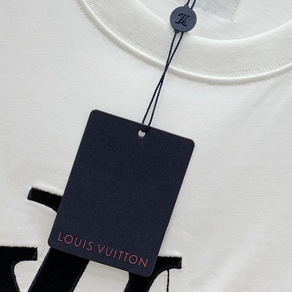 LOUIS VUITTON LV T-SHIRT IN WHITE COTTON STYLIZED LOGO 238872
