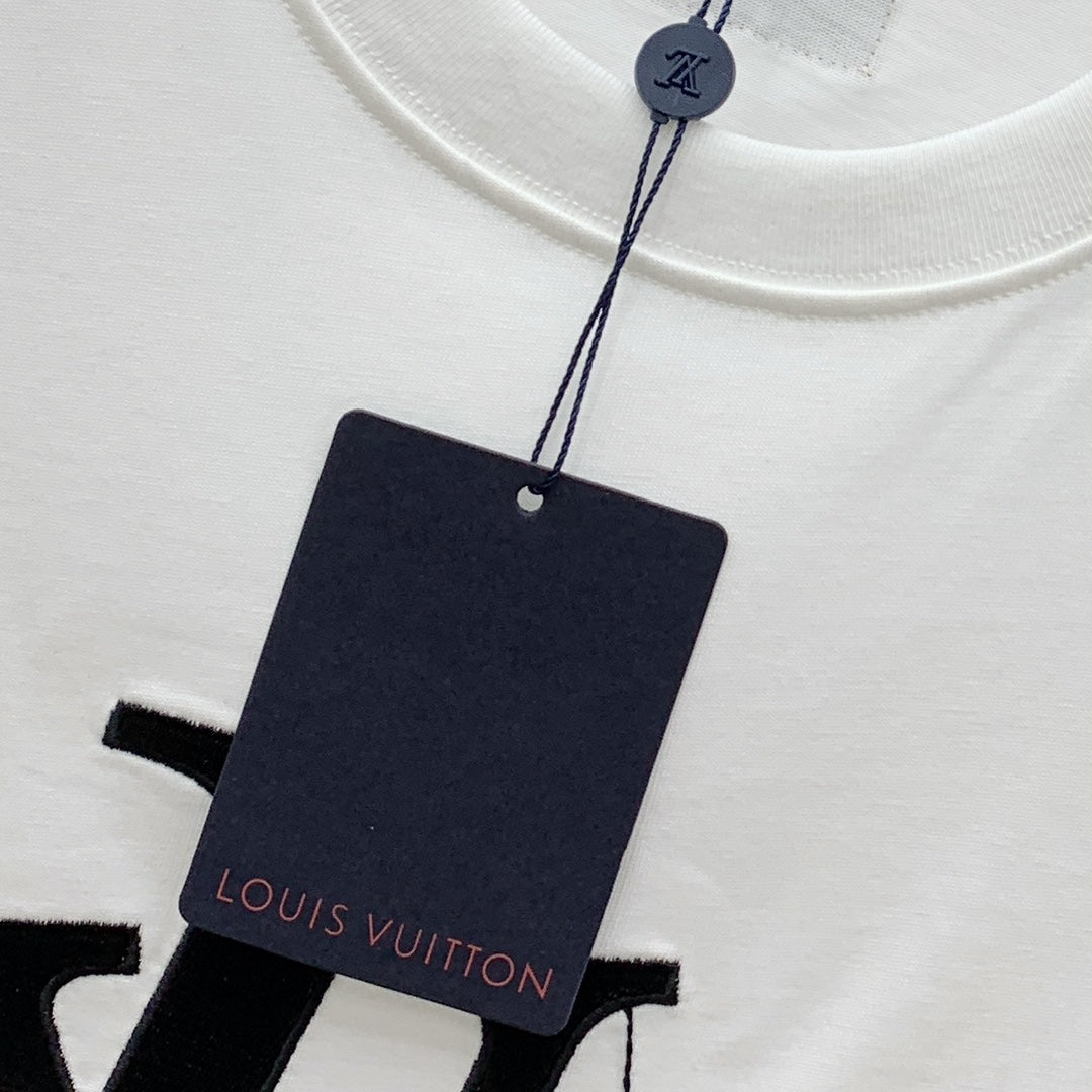 LOUIS VUITTON LV T-SHIRT IN WHITE COTTON STYLIZED LOGO 238872