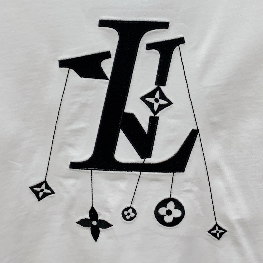 LOUIS VUITTON LV T-SHIRT IN WHITE COTTON STYLIZED LOGO 238872