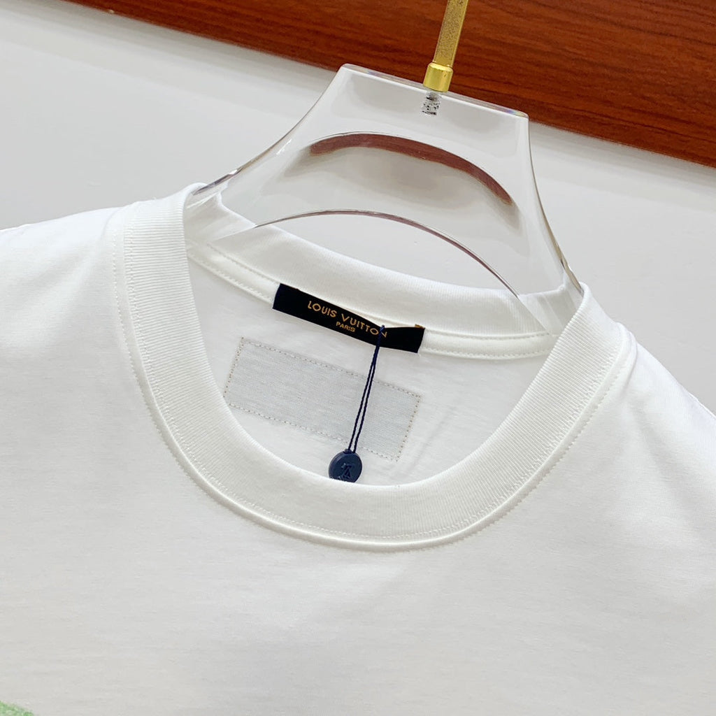 LOUIS VUITTON LV T-SHIRT STYLIZED LOGO IN WHITE COTTON 238874