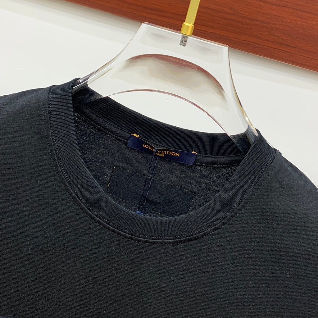 LOUIS VUITTON LV T-SHIRT IN BLACK PURE COTTON 238887