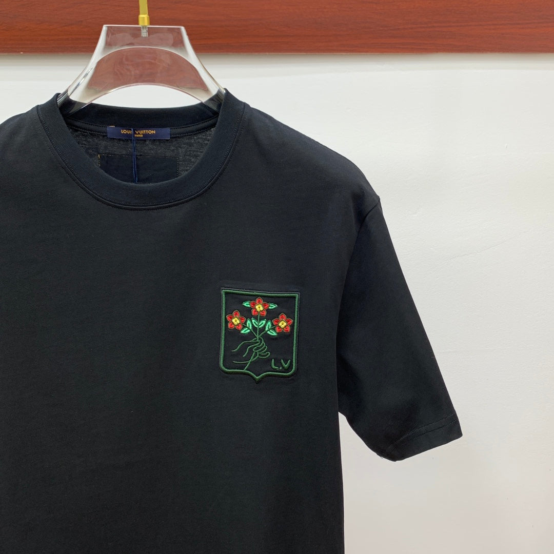 LOUIS VUITTON LV BLACK COTTON T-SHIRT 238893