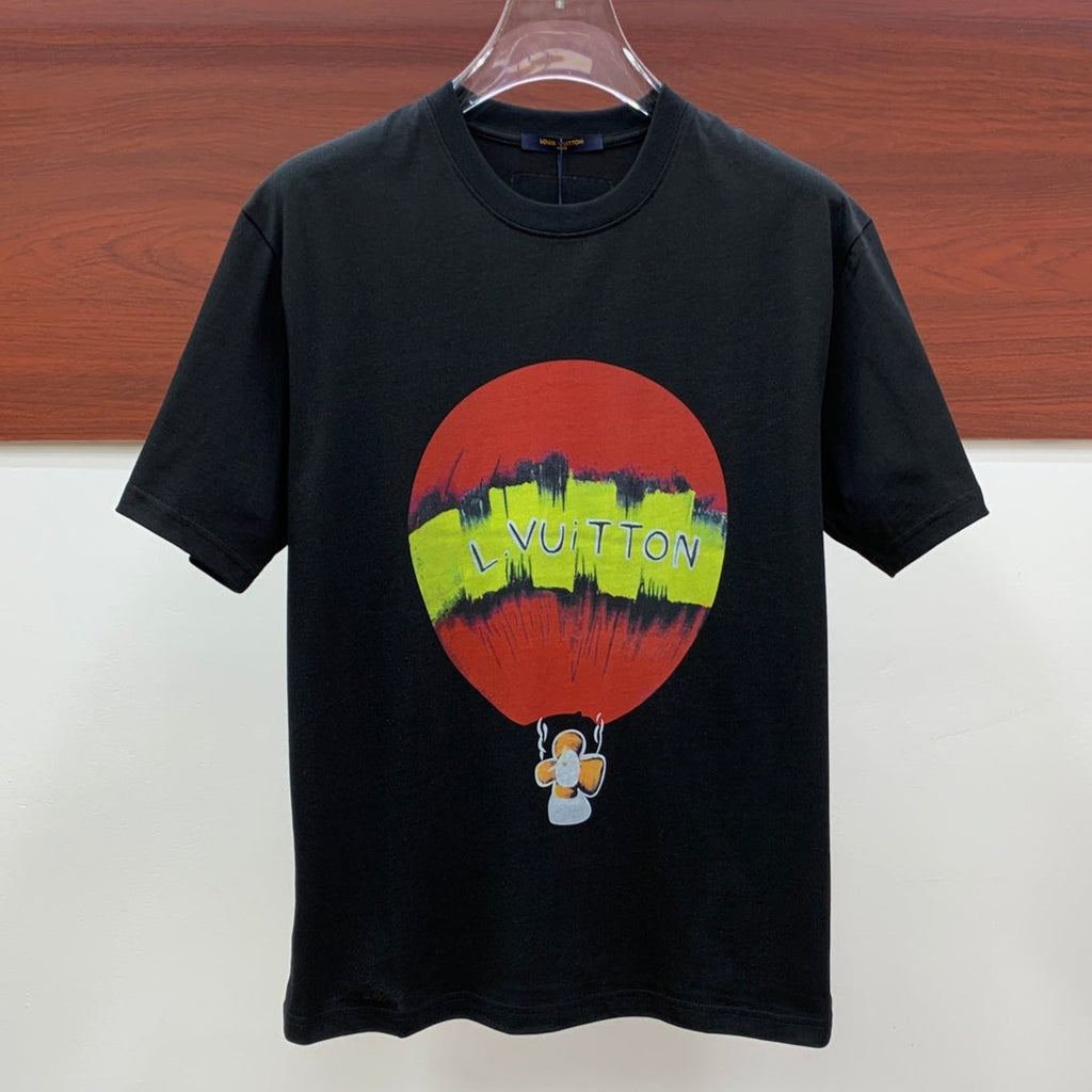 LOUIS VUITTON LV BLACK PURE COTTON FABRIC T-SHIRT 238885