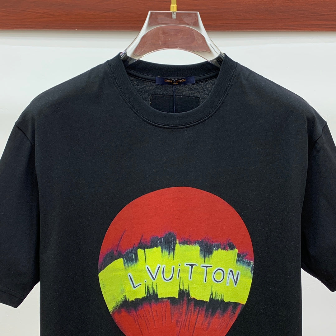 LOUIS VUITTON LV BLACK PURE COTTON FABRIC T-SHIRT 238885