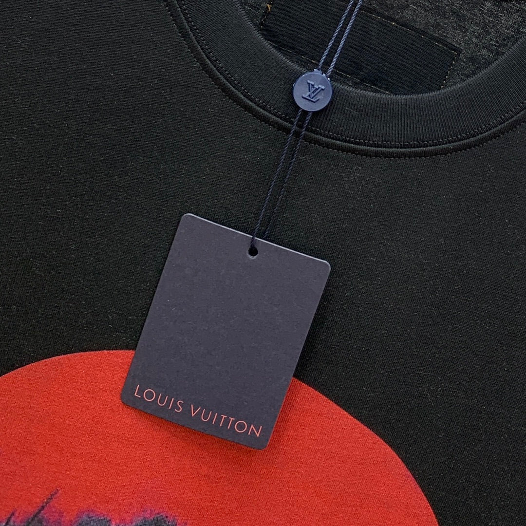 LOUIS VUITTON LV BLACK PURE COTTON FABRIC T-SHIRT 238885