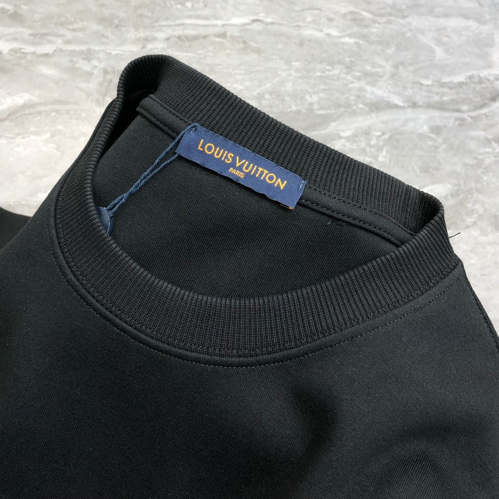 LOUIS VUITTON LV BLACK COTTON T-SHIRT 239466