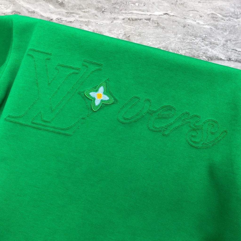 LOUIS VUITTON LV EMERALD GREEN COTTON T-SHIRT 239465