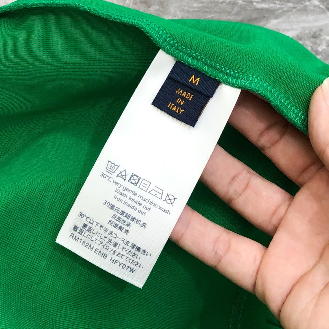 LOUIS VUITTON LV EMERALD GREEN COTTON T-SHIRT 239465