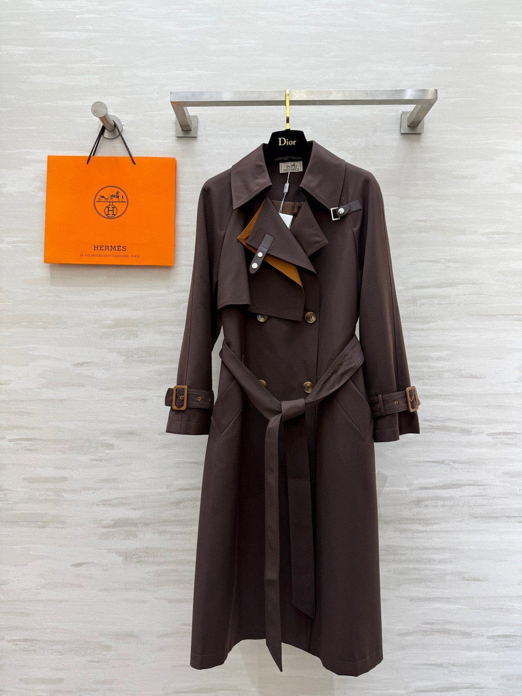 HERMES HERMES 25S LONG WINDBREAKER 527670