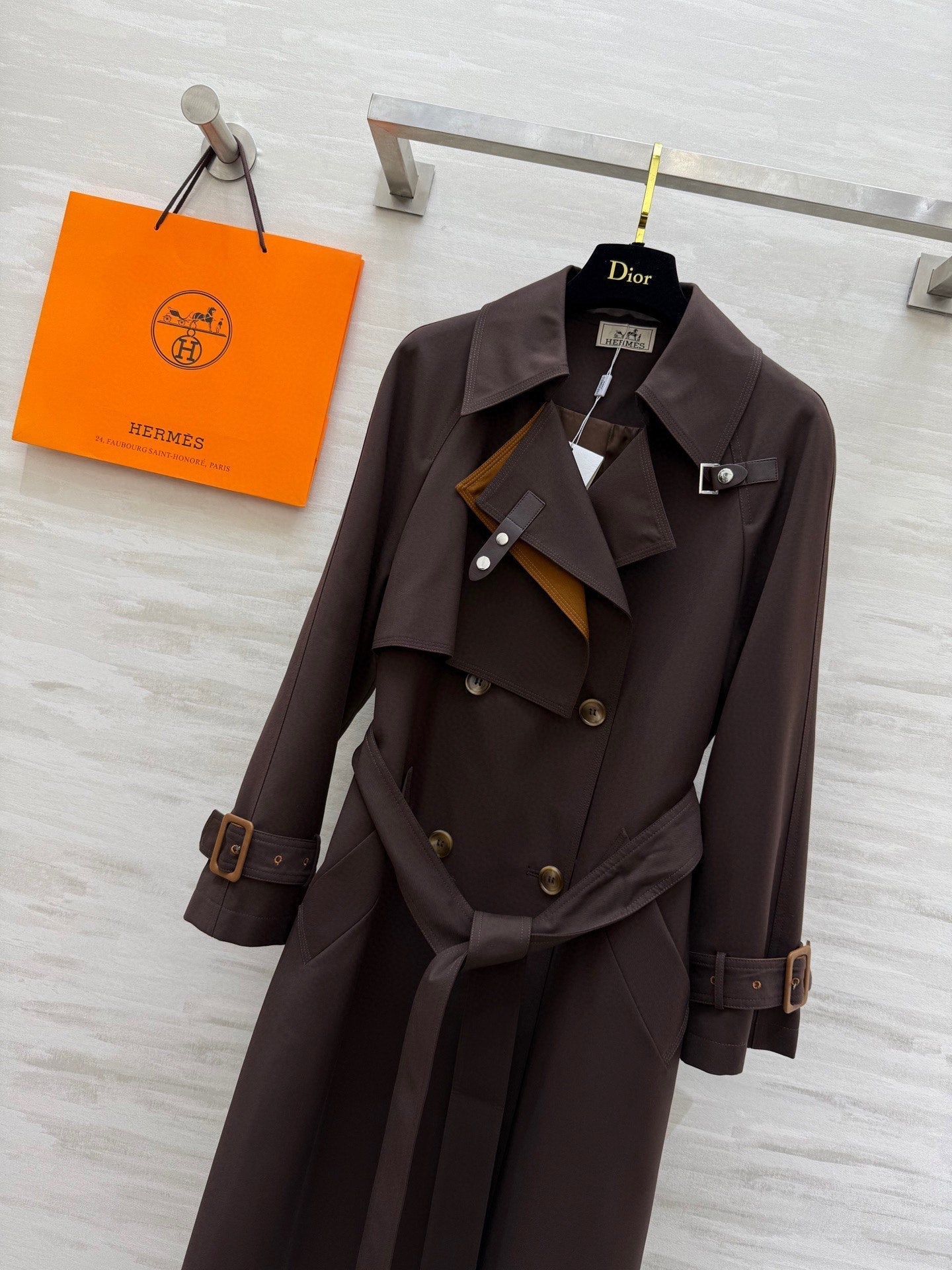 HERMES HERMES 25S LONG WINDBREAKER 527670