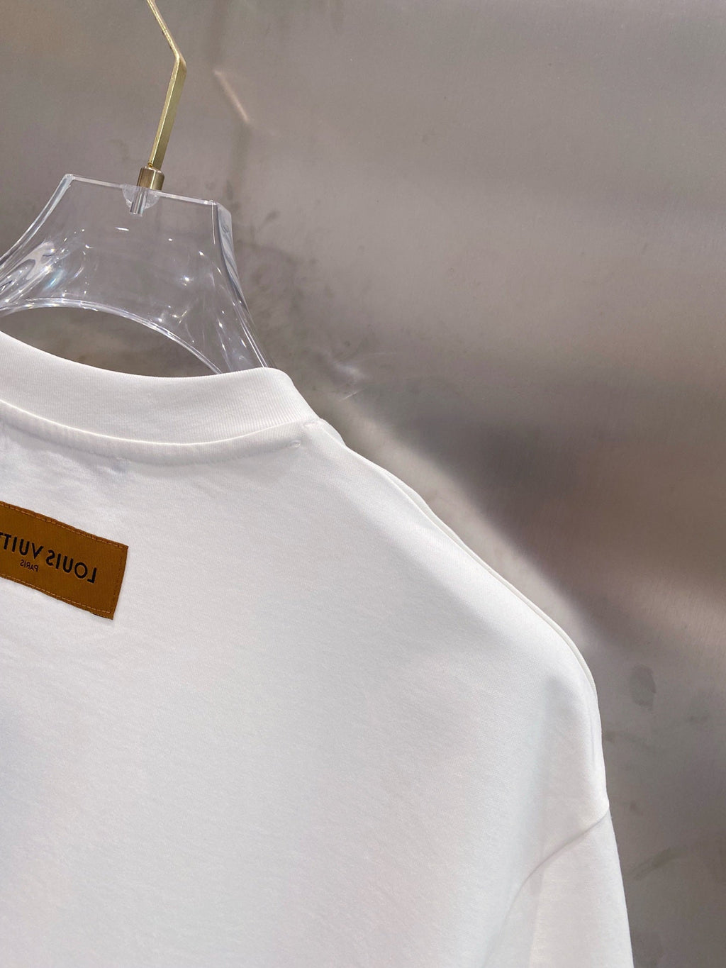 LOUIS VUITTON LV EMBROIDERED LOGO T-SHIRT IN WHITE COTTON 238831