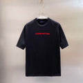 LOUIS VUITTON LV T-SHIRT IN BLACK COTTON RED LOGO 238833
