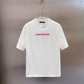 LOUIS VUITTON LV T-SHIRT IN WHITE COTTON RED LOGO 238834