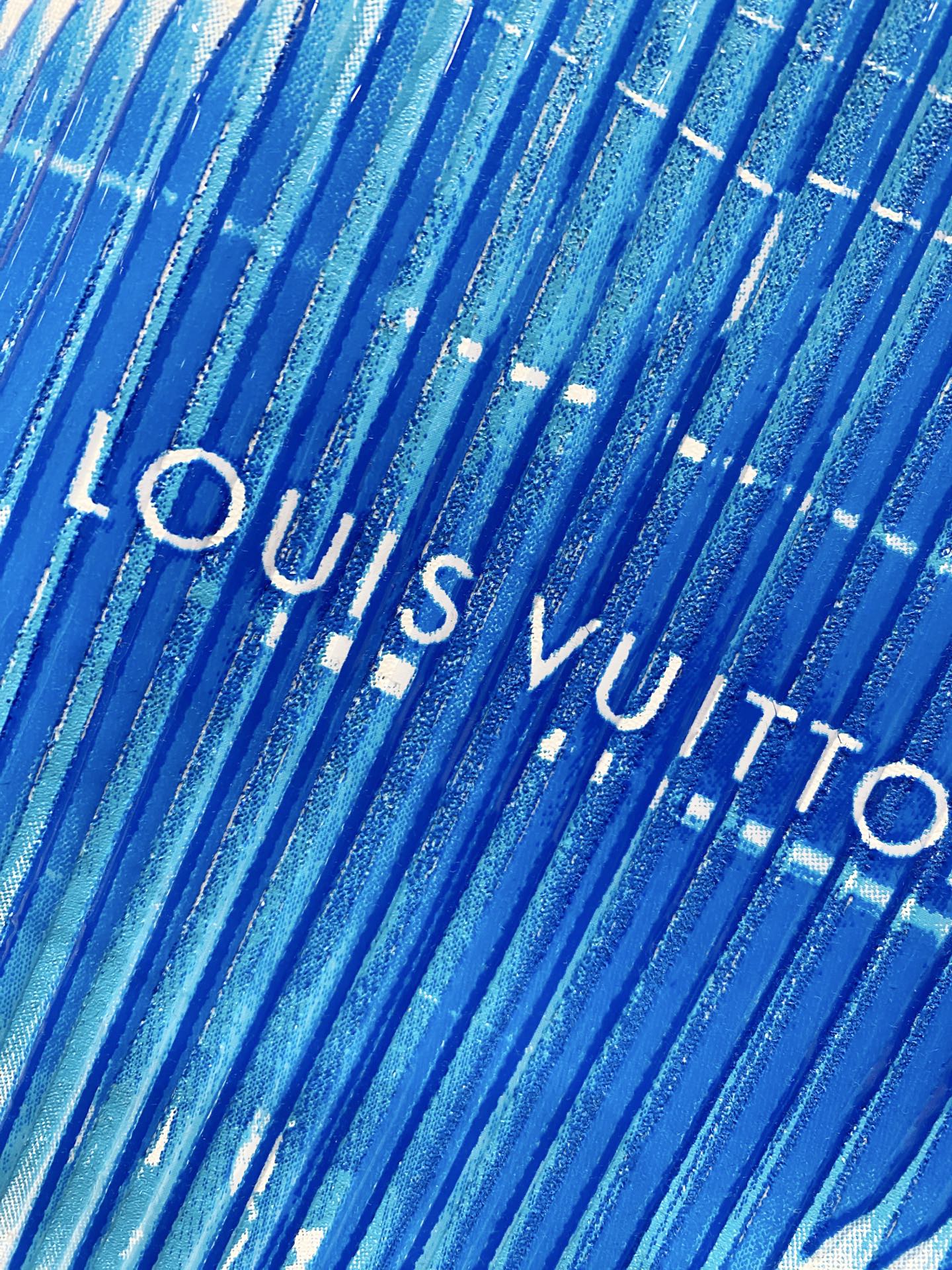 LOUIS VUITTON LV T-SHIRT IN WHITE COTTON BLUE LOGO PRINT 238837