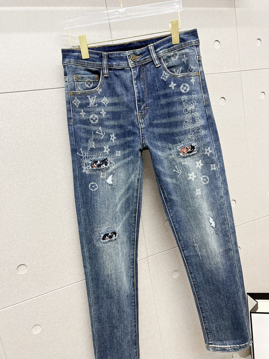 LOUIS VUITTON LV BLUE MONOGRAM DENIM JEAN 239498