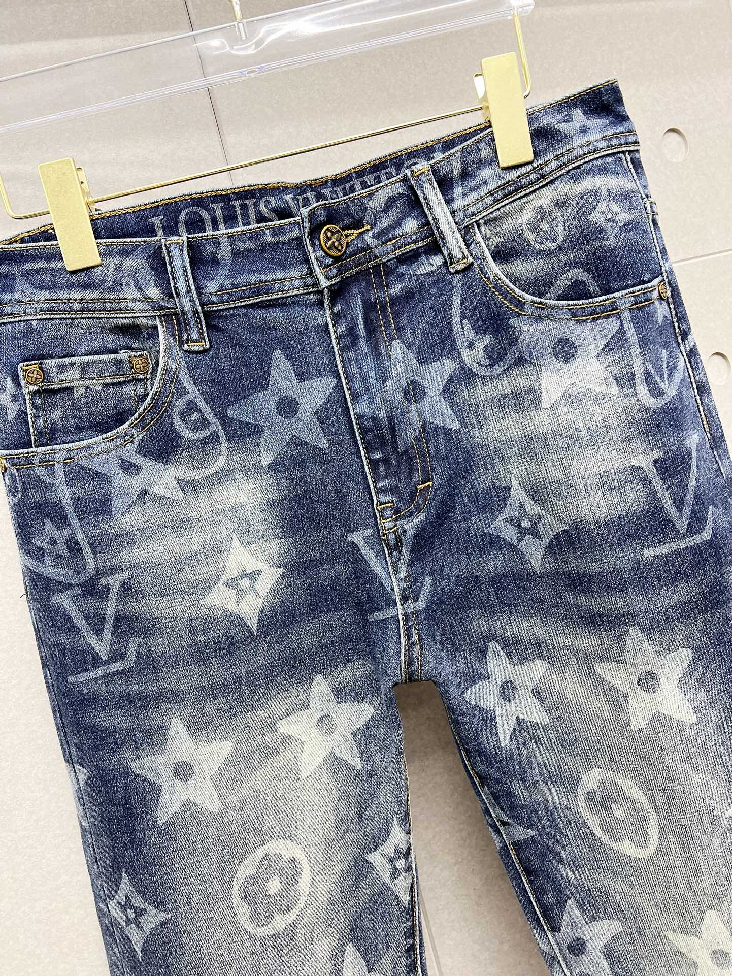 LOUIS VUITTON LV BLUE MONOGRAM DENIM JEAN 239499