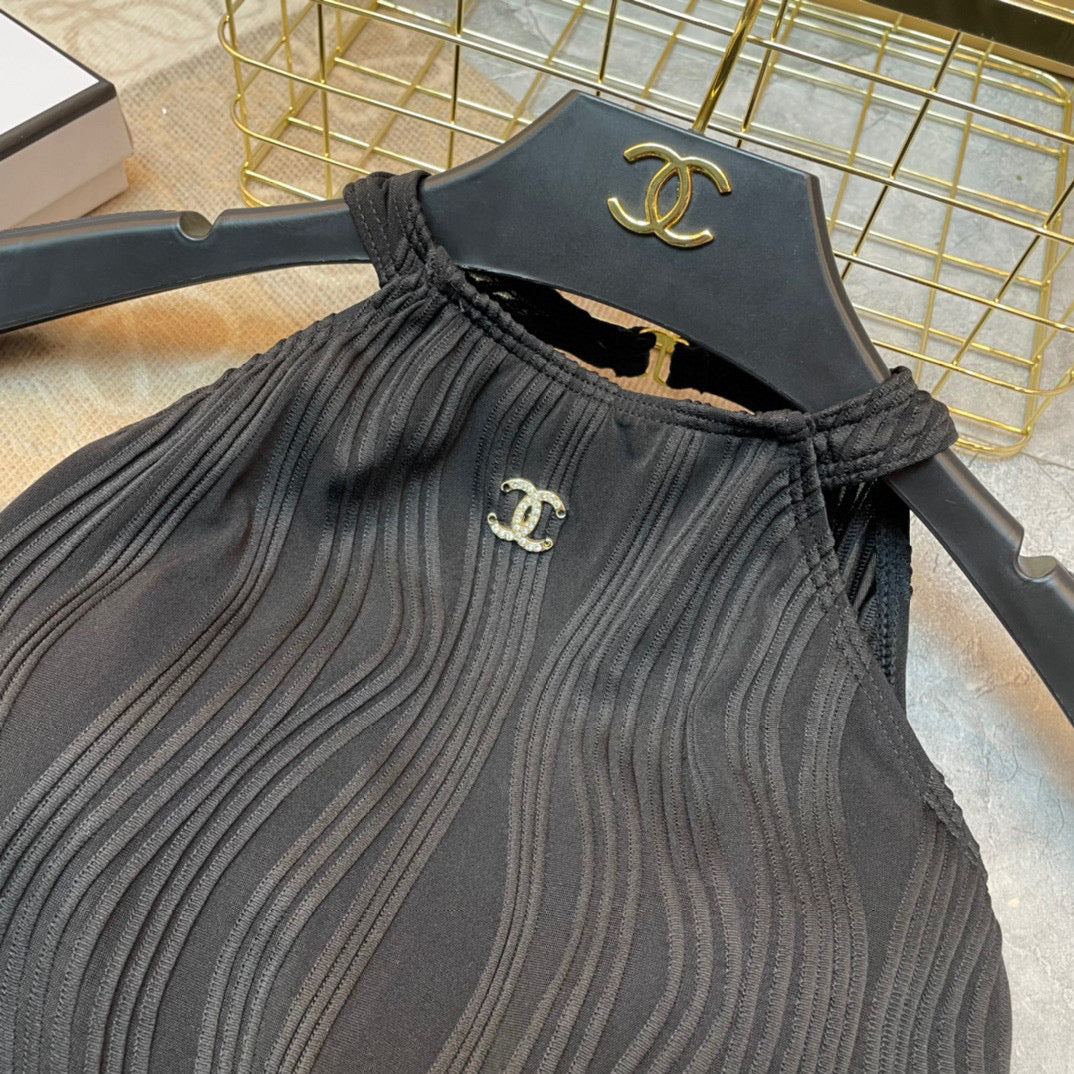 CHANEL BIKINI SWIMSUIT SET IN BLACK 573556