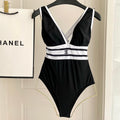 CHANEL BIKINI SWIMSUIT SET BLACK WHITE 173343