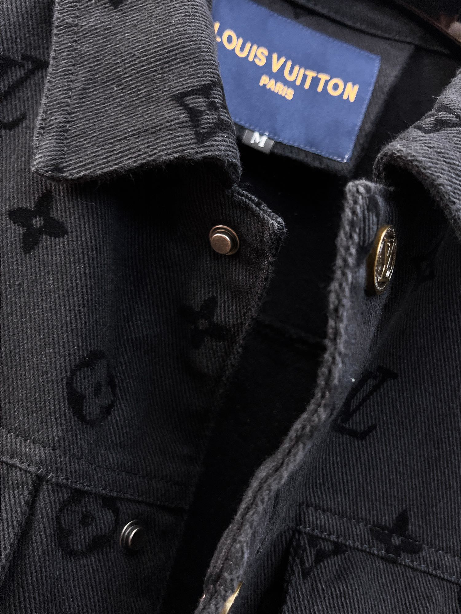 LOUIS VUITTON LV BLACK MONOGRAM DENIM JACKET 239525